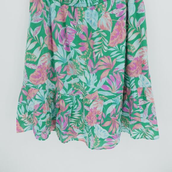 Tropical Ruffle Sundress 2X‎ Off Shoulder Floral Leafy Print Summer Resortwear - Picture 6 of 13